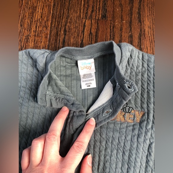 Disney Baby Boys 3-6M Blue/Gray Quilted Onesie w/Embroidered Mickey - EUC! - Picture 4 of 7